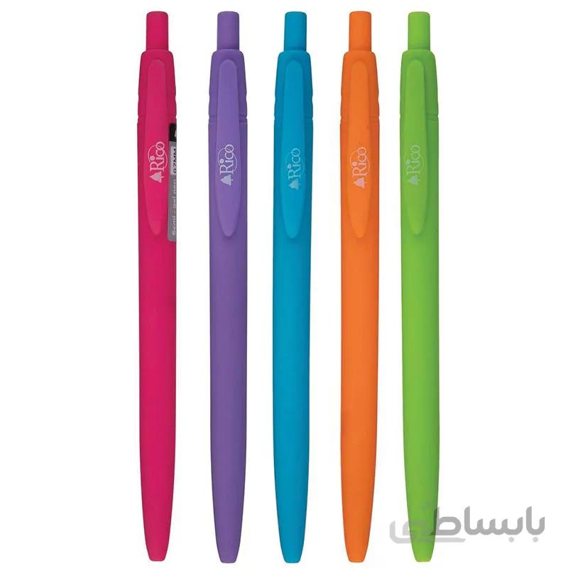 خودکار ریکو 0.7 مدل کلیکی کد R-101 بسته 5 عددی رنگ فانتزی