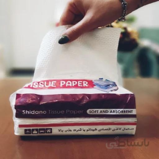 دستمال کاغذی 100 برگ شیدانو مدل بنفشه بسته 10 عددی