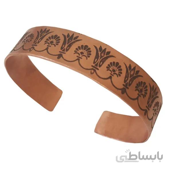 دستبند مسی ساده تاج و گل کد JW09
