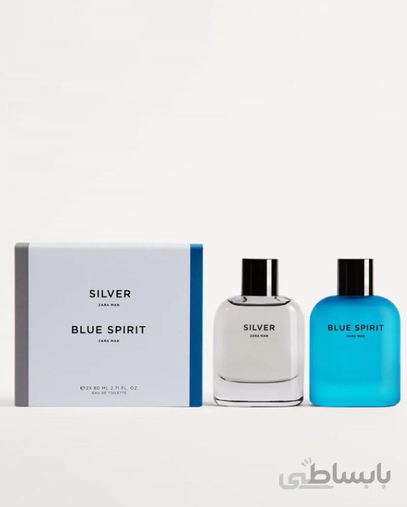 عطر مردانه سیلور و بلو اسپیریت (۸۰میل + ۸۰ میل) SILVER + BLUE SPIRIT