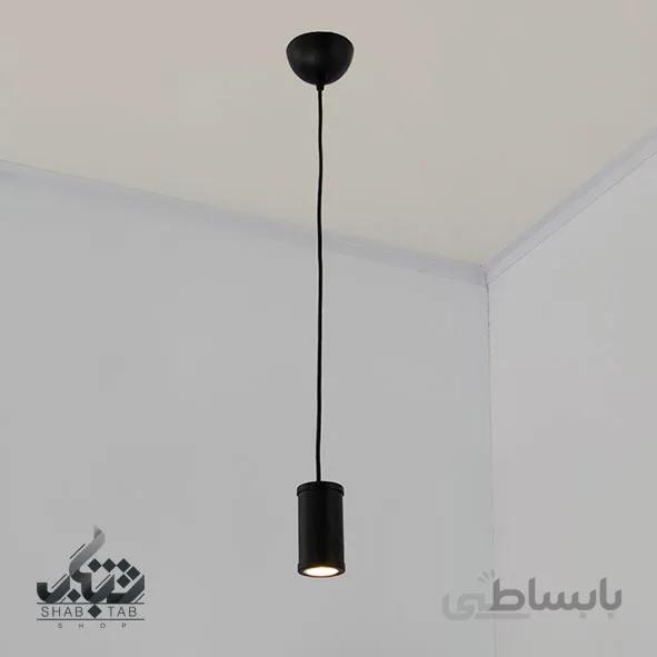 چراغ آویز لوله ای 10 سانت GU10 مشکی SHJ
