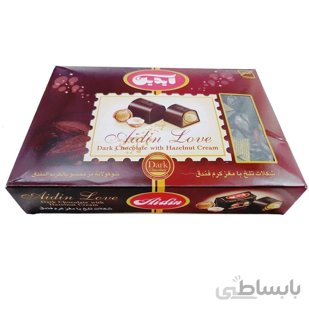 شکلات تلخ مغز دار کرم فندق لاو آیدین - 1000 گرم