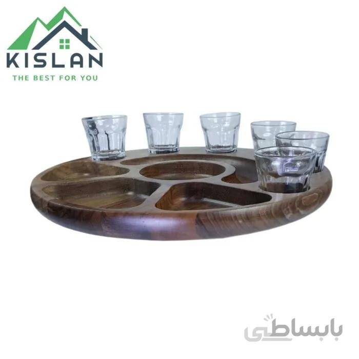 شات سرو گرد چوب گردو ۶ نفره