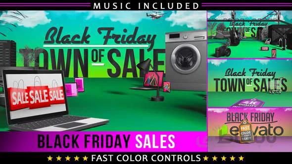 پروژه اماده افترافکت تیزر تبلیغاتی جمعه سیاه Black Friday Shopping Promotion 22891325
