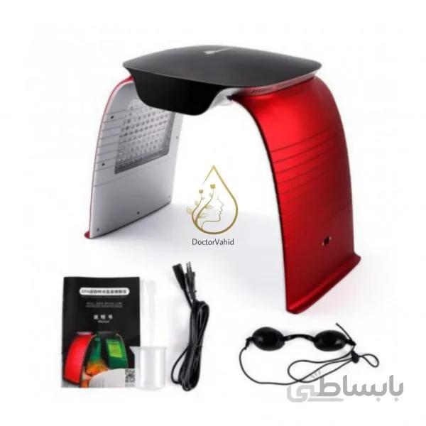 ماسک تونلی ال ای دی نور درمانی 7 رنگ با اسپری سرد و گرم led facial mask ا LED Light 7 Color Spectrometer SPA Nano Photon Skin