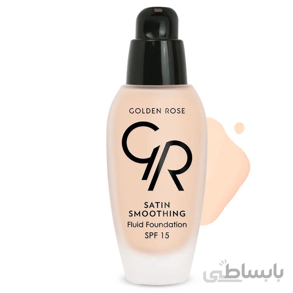 کرم پودر ساتین گلدن رز شماره 22 ا Golden Rose Satin Smoothing Fluid Foundation No. 22