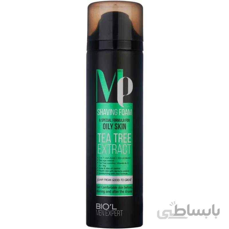 فوم اصلاح بیول مدل TEA TREE ظرفیت 200 میلی لیتر ا Biol TEA TREE Shaving Foam 200 ml