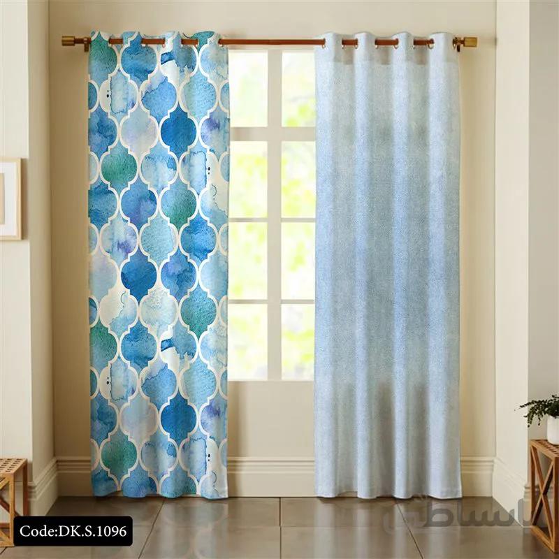 پرده پانچی (هازان و مخمل) کد DK.S.1096 طرح اسپرت اشکال هندسی