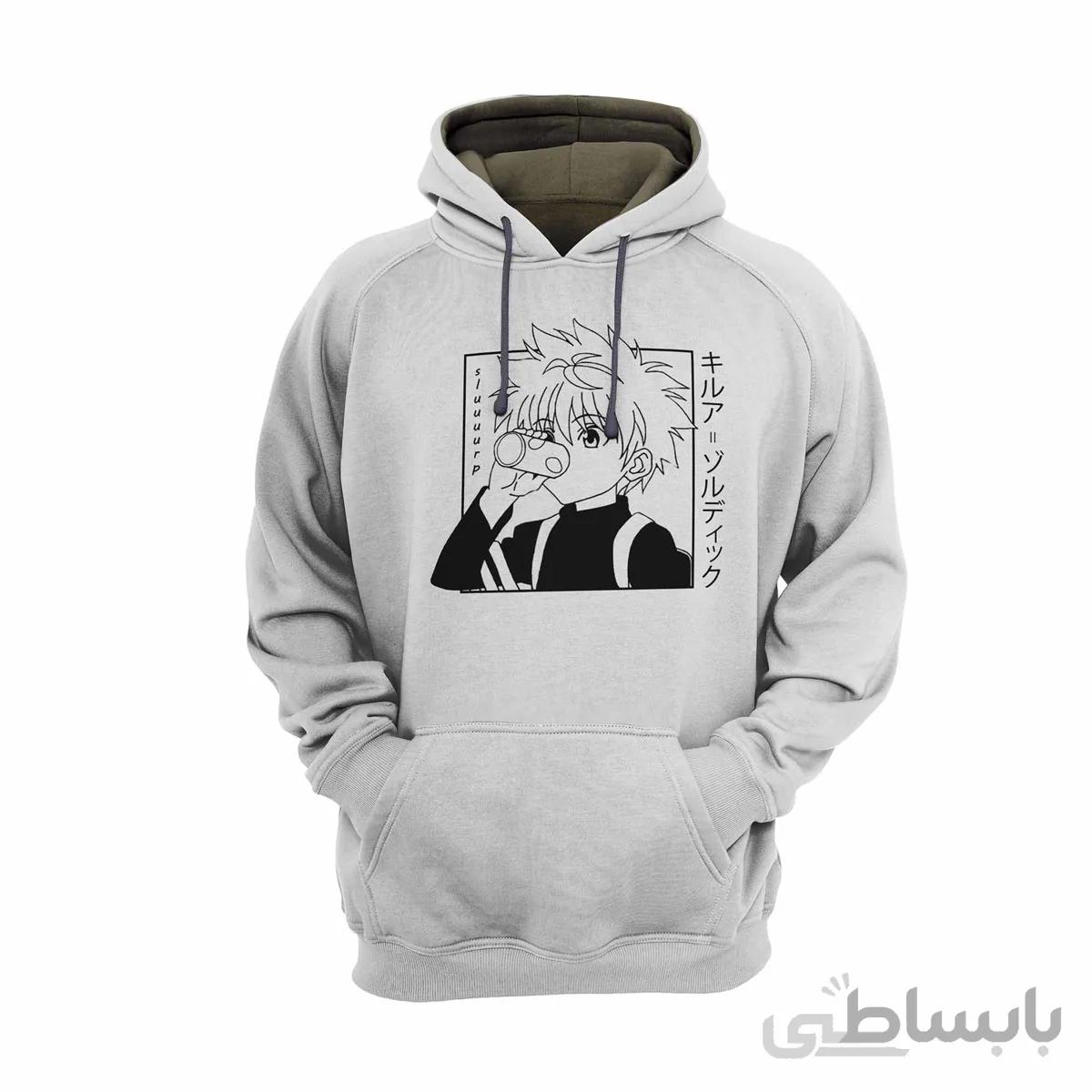 هودی سفید طرح انیمه هانتر x هانتر Hunter × Hunter