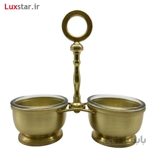 شکلات خوری دو خانه برنجی ایران کادو مدل 4062b ا Irankado B4062 Brass Dish
