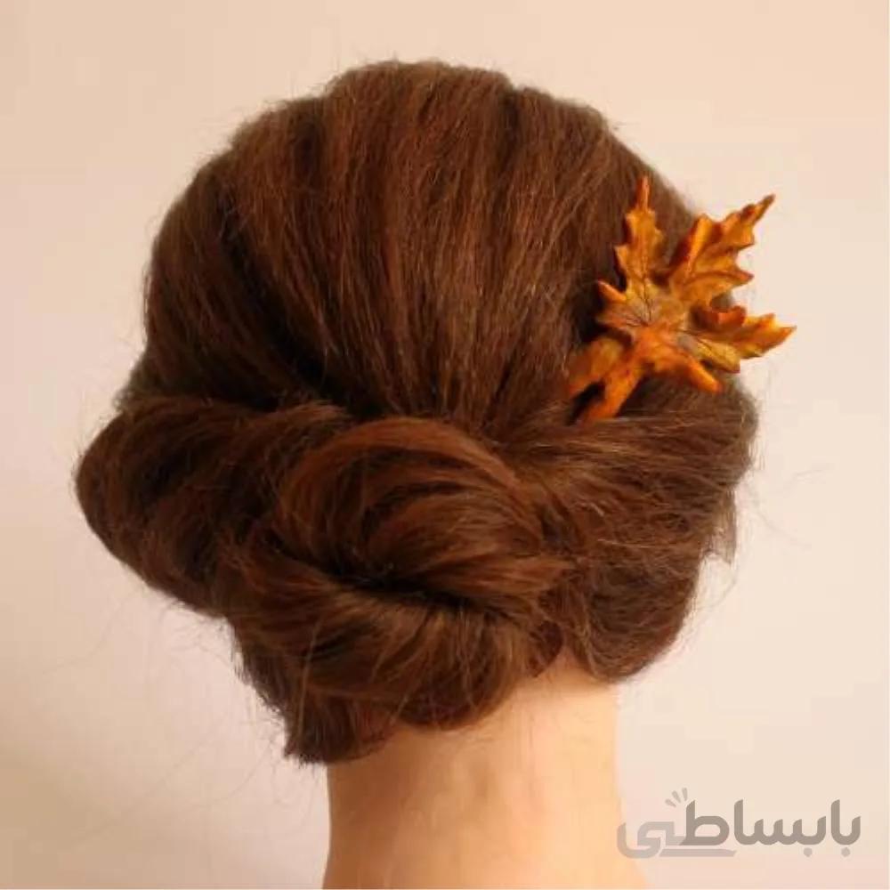 گیره مو دستساز طرح کالا برگ چنار