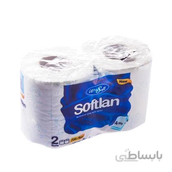 دستمال توالت کم حجم سافتلن ۲ عددی ا -