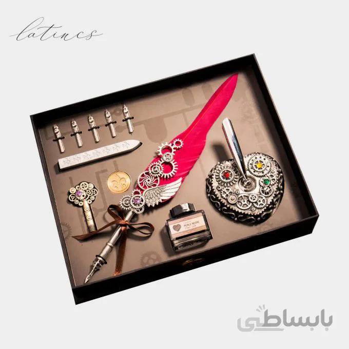 ست کالیگرافی قلم پر لوکس مدل قلب مکانیکی