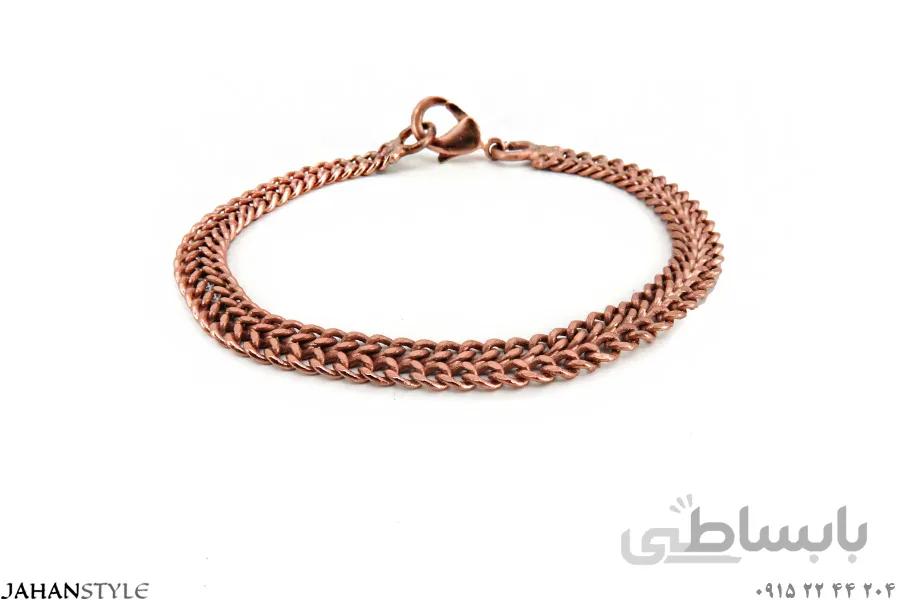 دستبند مسی زنجیری زنانه و مردانه کد 587497