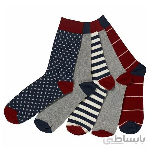 ست جوراب طرح دار مردانه 5 جفتی کد PH111