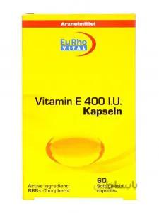 کپسول ویتامین ای 400 یوروویتال ا EuRho Vital Vitamin E 400 IU 60 Caps