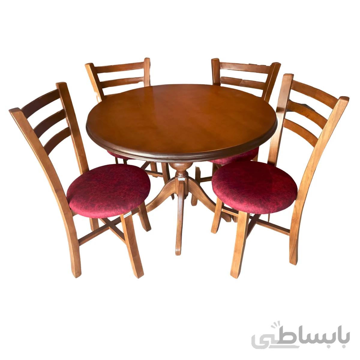 میز و صندلی ناهارخوری ۴ نفره گالری چوب آشنایی مدل ۶۶۱