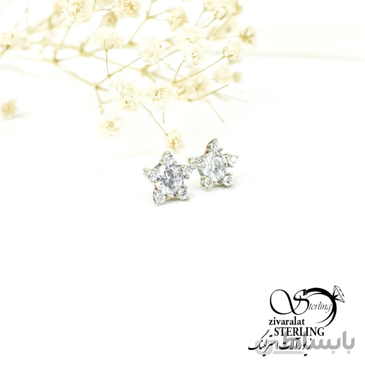 گوشواره میخی نقره کد 6229