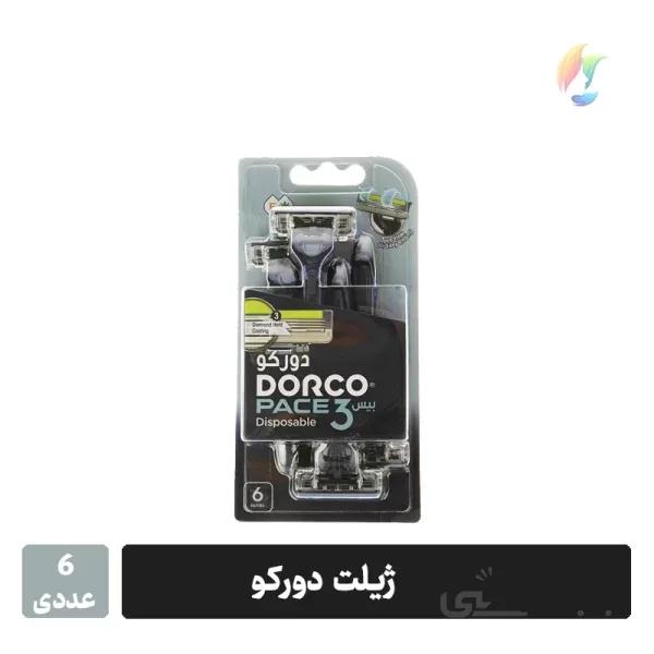 ژیلت دورکو ۳ لبه بسته ۶ عددی مدل Pace 3 Disposable