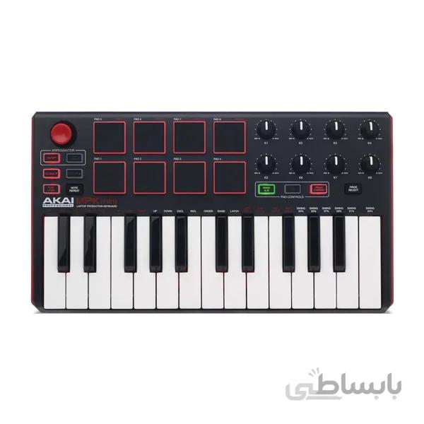 میدی کنترلر Akai مدل Professional MPK Mini MKII با 25 کلاویه با درگاه USB (دارای ناب ها و درام پد با کیفیت + بسته نرم افزاری)