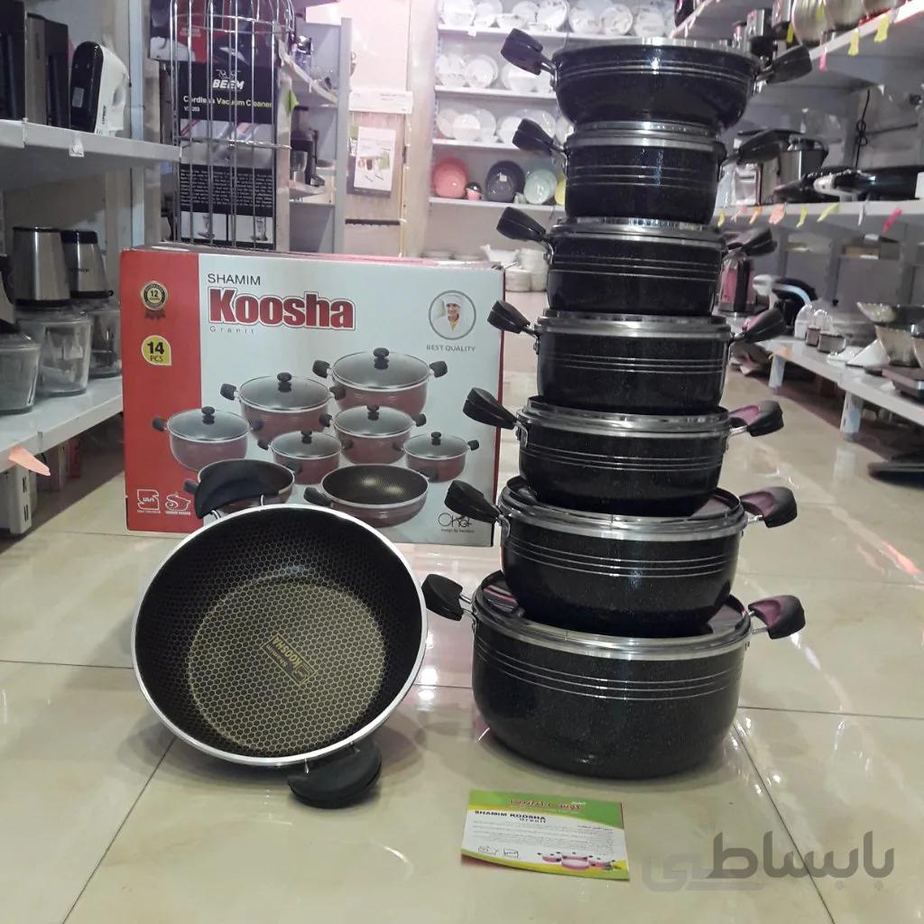 سرویس قابلمه کوشا ۱۴ پارچه زنبوری