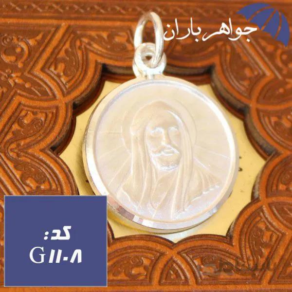 گردنبند نقره شمایل حضرت محمد (ص) و حضرت علی (ع) کد G_1108
