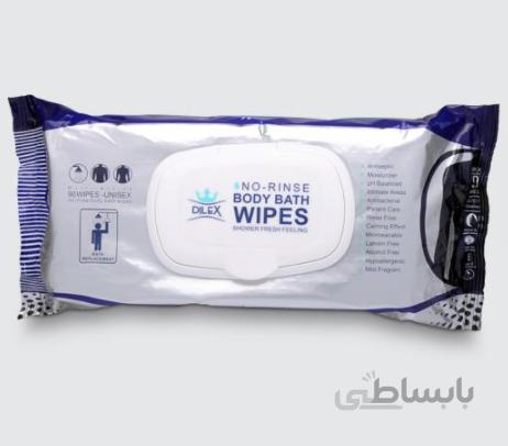 دستمال مرطوب پاک‌کننده بدن 90 عددی ا BODY BATH WIPES, 90 pcs