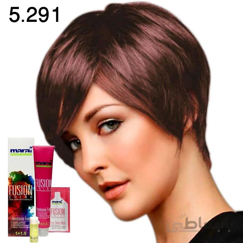 رنگ مو بدون آمونیاک فیوژن کالر مارال رنگ 5.291 (دودی بنفش تیره)