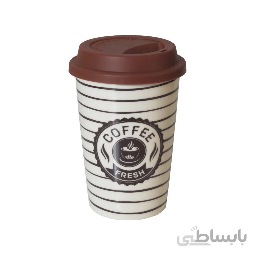 ماگ سرامیکی درب سیلیکونی طرح Coffee Fresh
