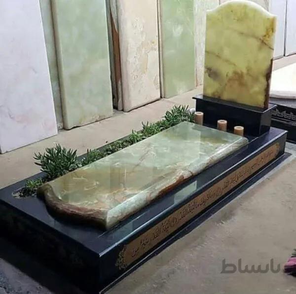 سنگ مزارترکیبی مرمر سبز و گرانیت