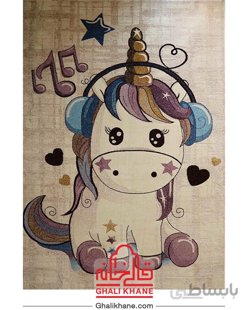 گلیم فرش ماشینی ساوین کد 7281 کرم