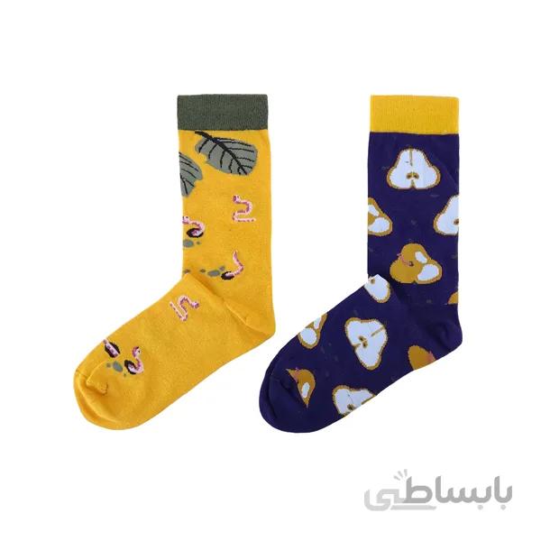 جوراب لنگه به لنگه زنانه مدل میوه گلابی کد ph573