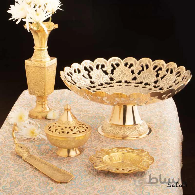 ست پذیرایی برنجی طلایی کد 196