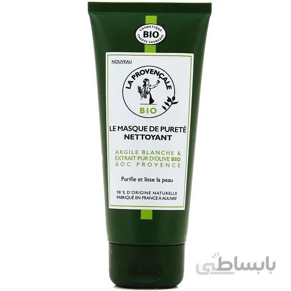 ماسک صورت زیتون ارگانیک و خاک رس سفید برند لاپرو ونسال LA PROVENCALE فرانسوی حجم 100 میل | کوچک کردن منافذ و روشن شدن پوست