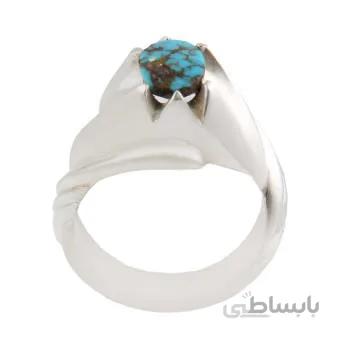 انگشتر نقره مردانه مدل فیروزه نیشابور کد AM_1614