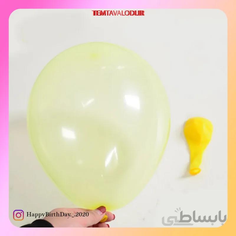 بادکنک شفاف زرد