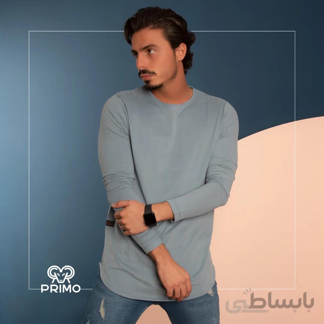 تیشرت پنبه مردانه مدل آستین بلند 513107