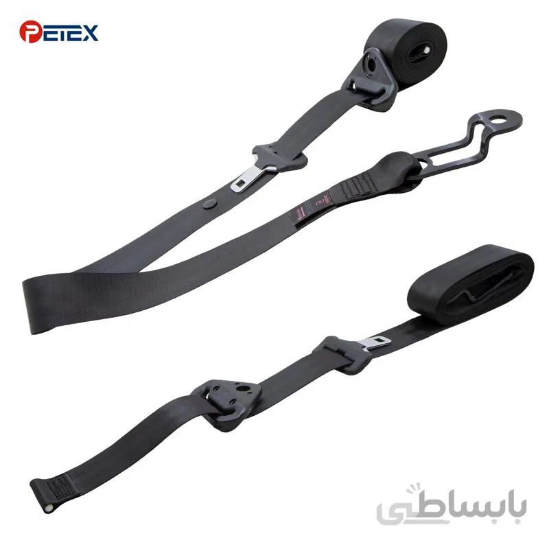 نوار کمربند ایمنی تکمیل شده جلو پژو ۲۰۶ ، پژو ۲۰۷ و رانا رنگ مشکی بسته ۲ عددی