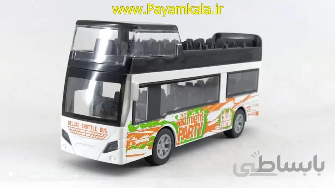 اسباب بازی ماشین اتوبوس دو طبقه (2-F1124) سفید