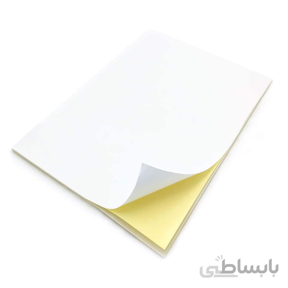 لیبل پشت چسب دار مات A4 بسته 100 تایی