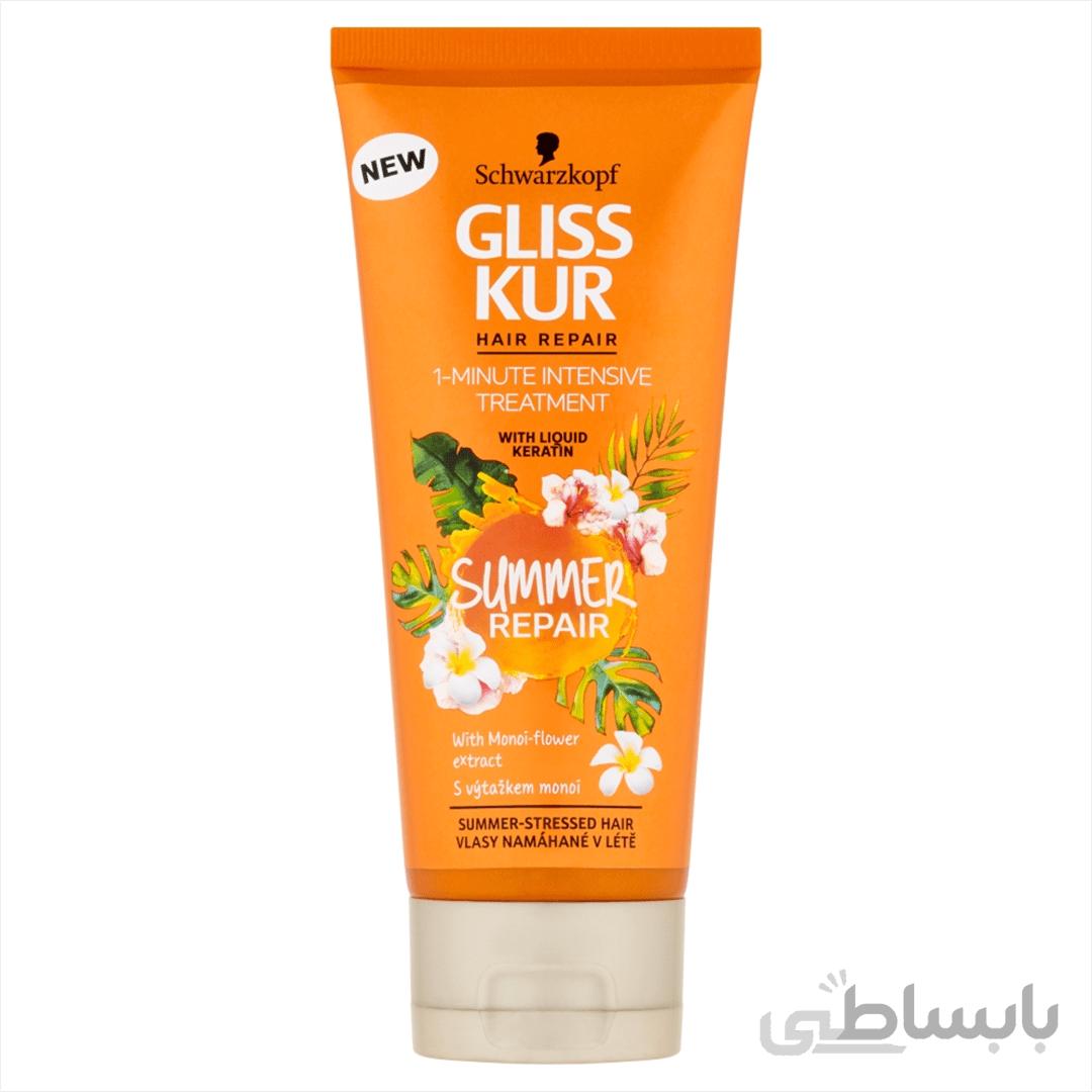 ماسک مو نرم کننده و ترمیم کننده و ضد آفتاب گلیس کور Gliss Kur