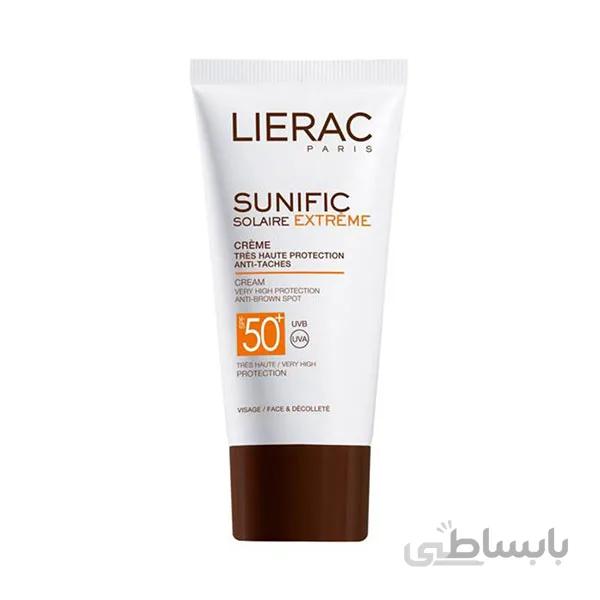 کرم ضد آفتاب و ضد لک لیراک SPF +50 مدل سانی فیک ۵۰ میلی لیتر