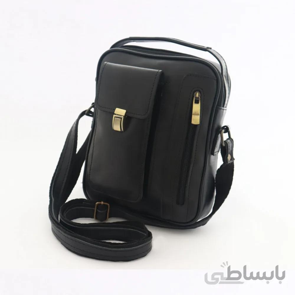 کیف چرم طبیعی اسپورت دستی و دوشی مدل آرنیکا مشکی