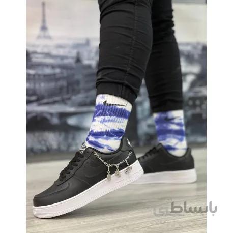 نایک ایرفورس زنجیری دخترانه مشکی NIKE AIR FORCE 1 WOMEN