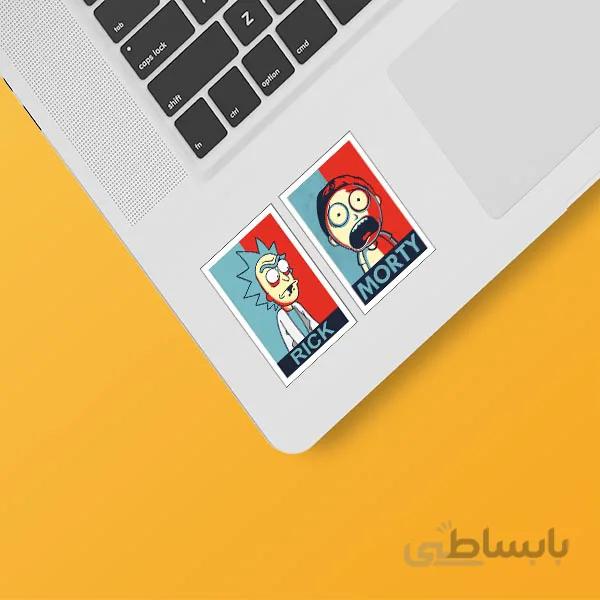 استیکر لپ تاپ مجموعه دو عددی طرح Rick&Morty کد ۰۲