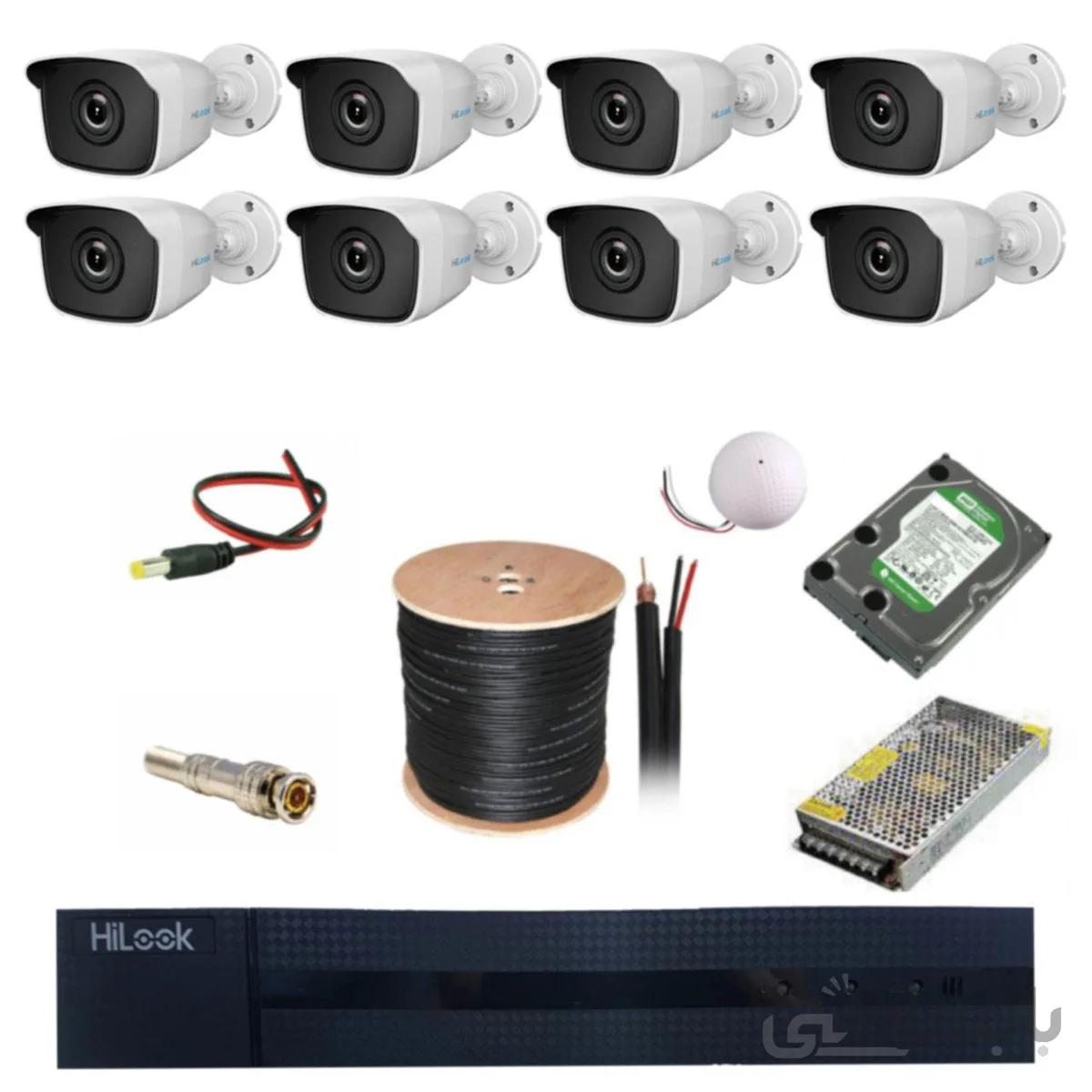 پکیج 8 دوربین هایلوک مدل 8BB ا HiLook Security Camera Package : 8BB