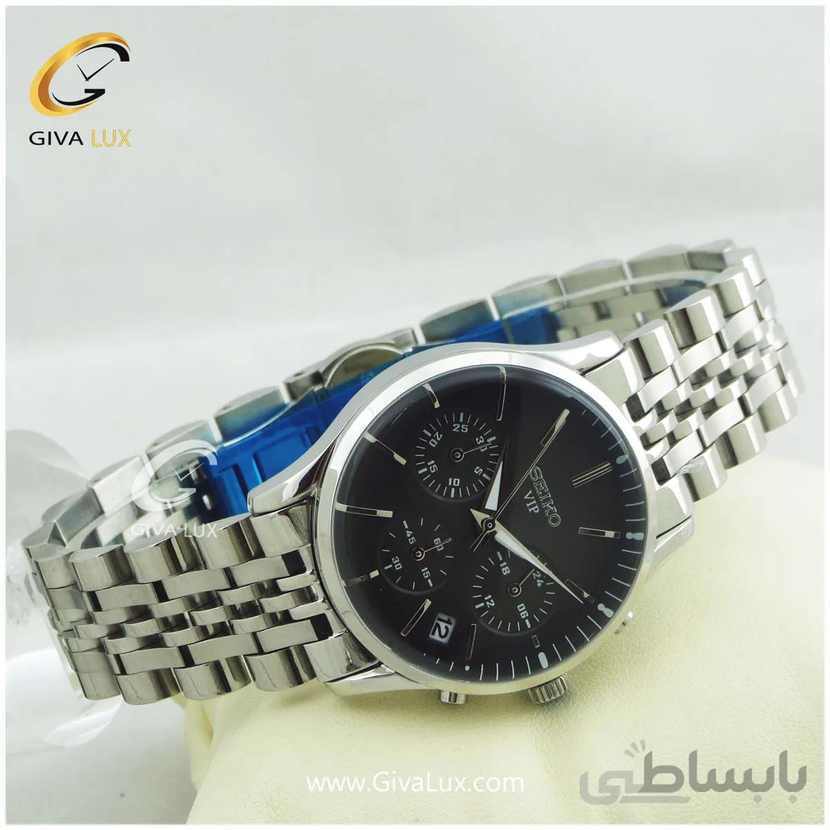 ساعت مچی زنانه سه موتوره کرنوگراف فول استیل نقره ای سیکو