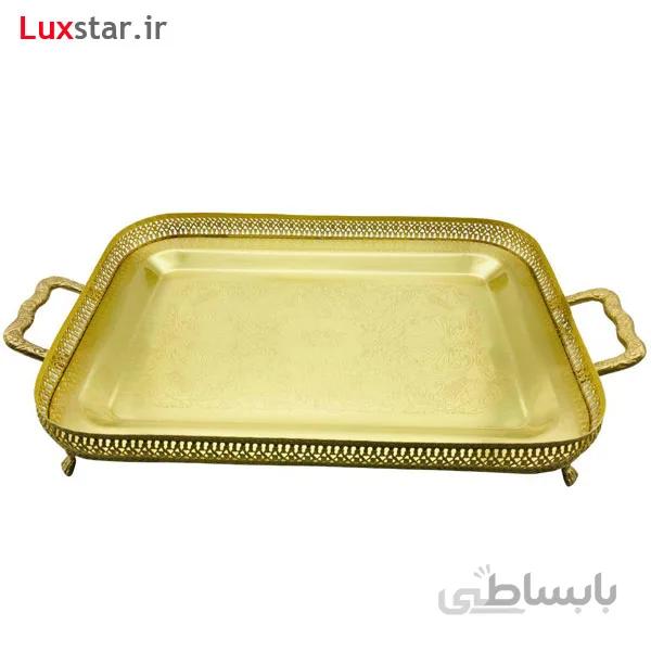 سینی مستطیل ایتالیایی بزرگ ایران کادو مدل 201b ا Irankado B201 Brass Tray