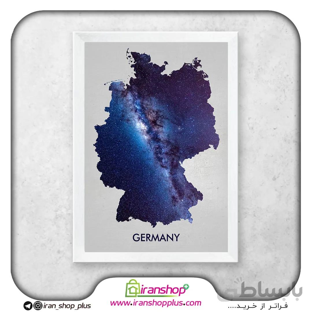 تابلو نقشه کشور آلمان با تم Silver Blue