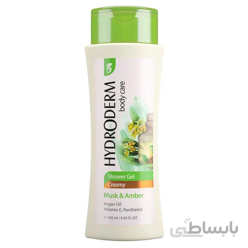 شامپو بدن کرمی هیدرودرم با رایحه مشک و عنبر حجم 250ml